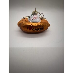 Robert Stanley Loaded Baked Potato "I Love Carbs" Blown Glass X-mas Ornament EUC
